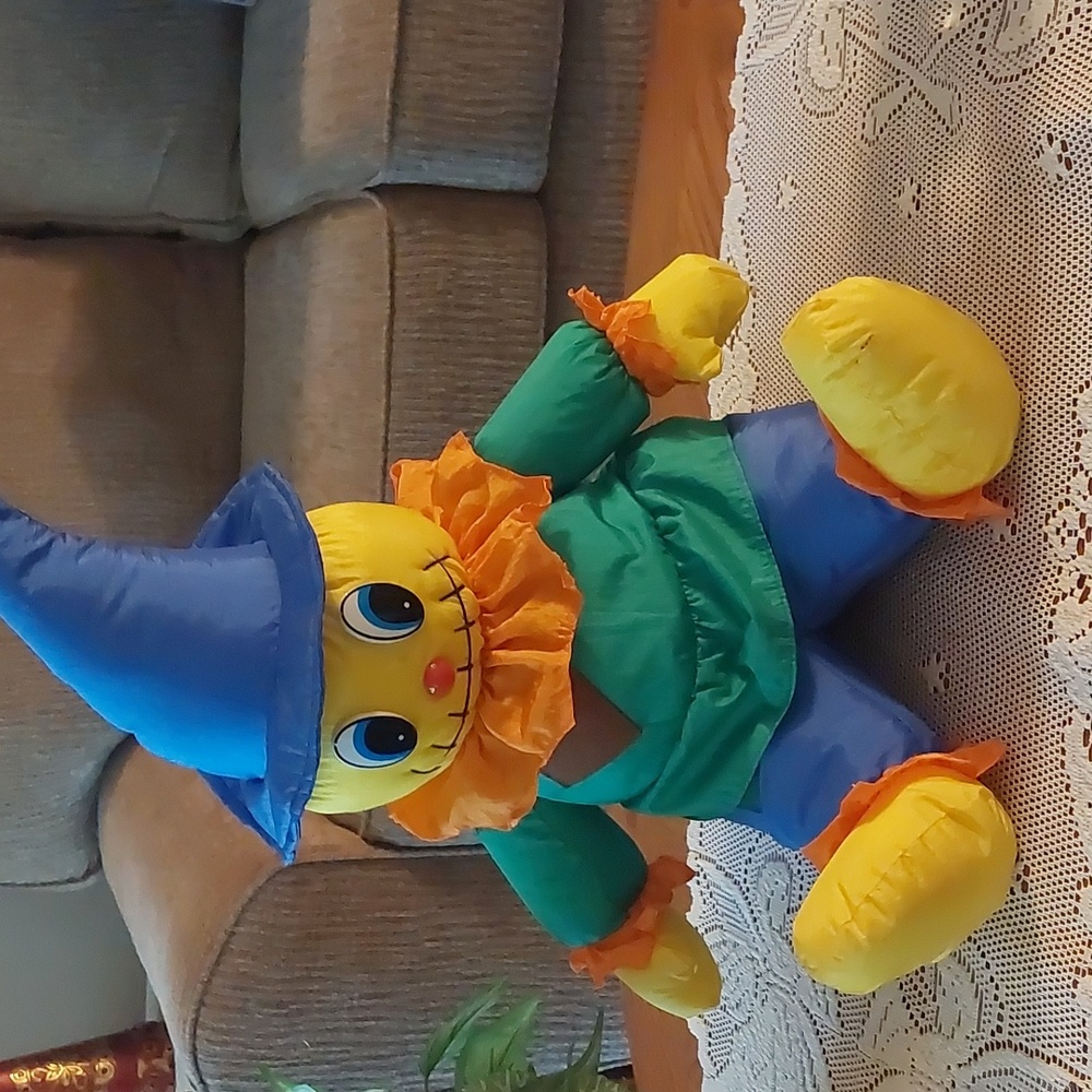 Vintage 1996 Scarecrow Plush Halloween Thanksgiving Fall Decor Doll 21"